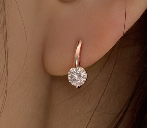 [장원영 착용] 14k post 에비르 모이사나이트 귀걸이