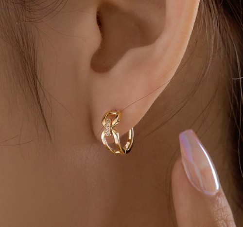 [유인나착용] 14k post 라펠 원터치 링귀걸이