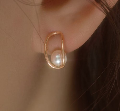 14k post 솔리 스왈 진주 귀걸이