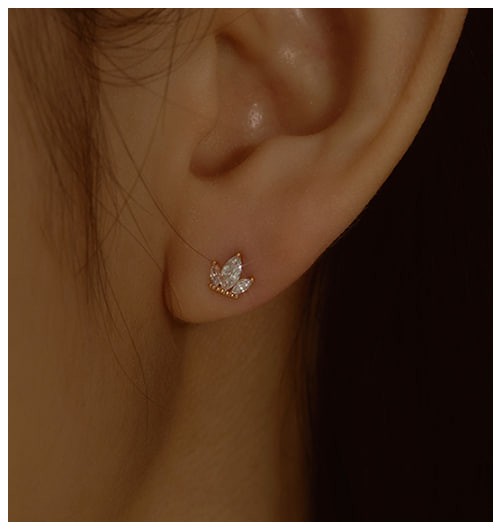 14k 슈아 크라운 귀걸이