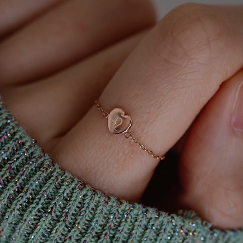 [마지막 소장기회]14k 위니 12별자리 각인 하트 체인 반지