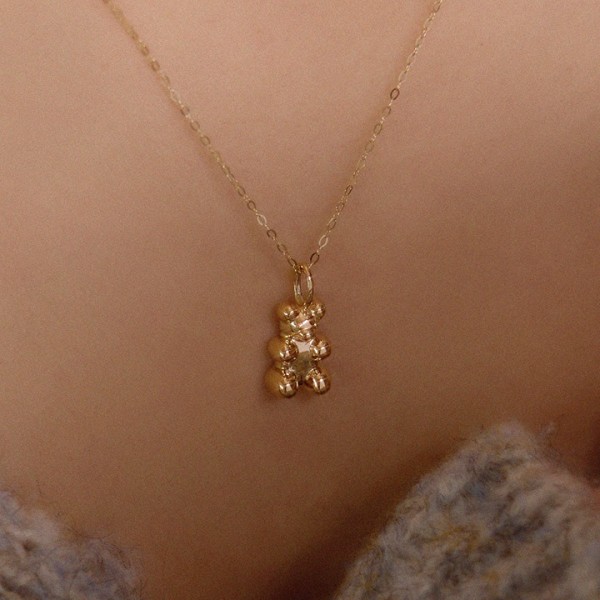 14k 테디 곰돌이 펜던트