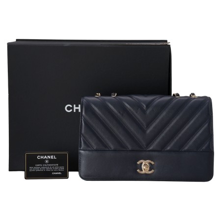 CHANEL(USED)샤넬 시즌 쉐브론 CC로고 숄더백