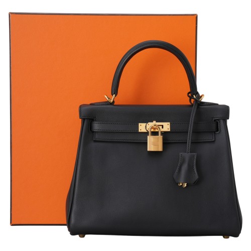 HERMES(USED)에르메스 켈리 25 르투르네 느와 금장